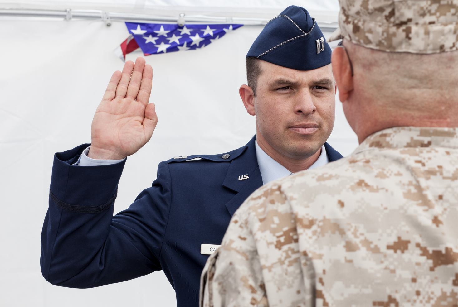 Felix Carrillo at his promotion to Captain
